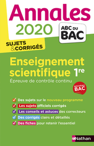 Annales BAC 2020 Enseignement Scientifique 1re - Epreuve de contrôle continu