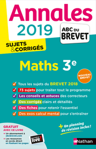 ANNALES BREVET 2019 MATHS - CORRIGE