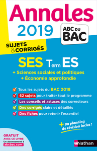 Annales Bac 2019 Sciences Economiques et Sociales- Terminale ES Spé&Spé - Corrigé