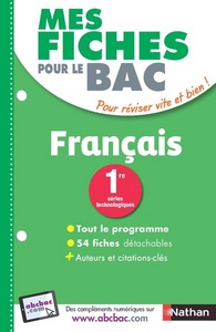 Mes fiches pour le BAC Français 1re séries technologiques