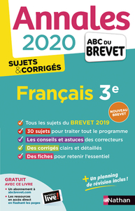 Annales Brevet 2020 Français 3e Sujets & corrigés