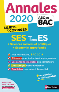 Annales Bac 2020 Sciences Economiques et Sociales Ter ES - SSP + ea - Sujets & corrigés