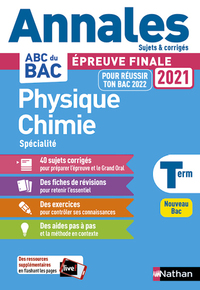 Annales BAC 2021 Physique Chimie Term - Corrigé