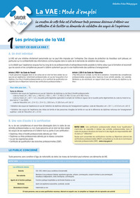 LA VAE (VALIDATION DES ACQUIS DE L'EXPERIENCE) - MODE D'EMPLOI