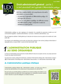 DROIT ADMINISTRATIF GENERAL (PARTIE 1) - LE DROIT ADMINISTRATIF APPLICABLE