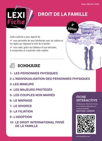DROIT DE LA FAMILLE