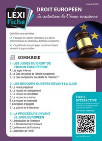 DROIT EUROPEEN, LE CONTENTIEUX DE L'UNION EUROPEENNE