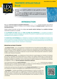 Propriété intellectuelle - Les brevets