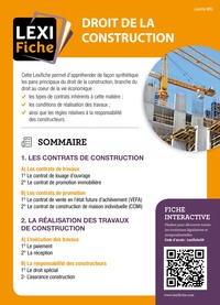 DROIT DE LA CONSTRUCTION