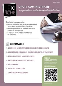 Droit administratif - Procédure administrative contentieuse