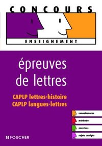 EPREUVES DE LETTRES - PLP EXTERNE ET INTERNE