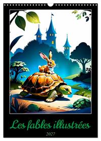 Les fables illustrées (Calendrier mural 2027 DIN A3 horizontal), CALVENDO calendrier mensuel