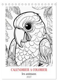 Calendrier à colorier (Calendrier de bureau 2027 DIN A5 horizontal), CALVENDO calendrier mensuel