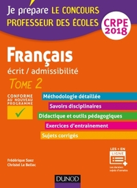 Français - Professeur des écoles - Ecrit / admissibilité - T.2 CRPE 2018