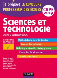 Sciences et technologie - Oral, admission - CRPE 2019