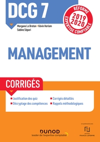 DCG 7 MANAGEMENT - CORRIGES - REFORME 2019-2020 - REFORME EXPERTISE COMPTABLE 2019-2020