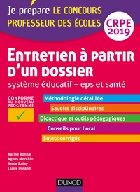 Entretien à partir d'un dossier - Système éducatif - EPS et Santé - CRPE 2019