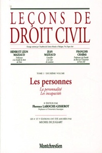 LES PERSONNES - LA PERSONNALITE - LES INCAPACITES - 8EME EDITION - VOL01