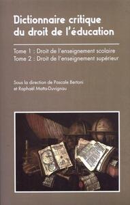 Dictionnaire du droit de l'éducation