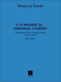 A LA MANIERE DE CHABRIER PIANO PIANO