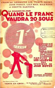 QUAND LE FRANC VAUDRA 20 VARIOUSTES CHANT SEUL CHANT
