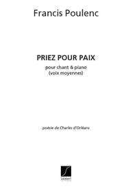 PRIEZ POUR PAIX POUR CHANT ET PIANO - VOIX CHANT