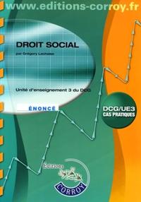 DROIT SOCIAL ENONCE. POCHETTE. UE 3 DU DCG. CAS PRATIQUES