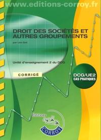 DROIT DES SOCIETES ET AUTRES GROUPEMENTS. CORRIGE. POCHETTE.UNITE D'ENSEIGNEMENT