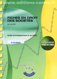 FICHES EN DROIT DES SOCIETES. POCHETTE. UNITE D'ENSEIGNEMENT2 DU DCG. FICHES DE