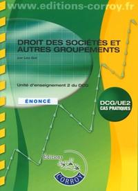 DROIT DES SOCIETES ET AUTRES GROUPEMENTS. ENONCE. POCHETTE. UNITE D'ENSEIGNEMENT