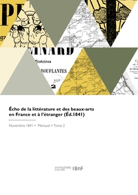 Écho de la littérature et des beaux-arts en France et à l'étranger