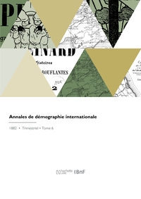 ANNALES DE DEMOGRAPHIE INTERNATIONALE