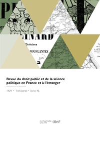 REVUE DU DROIT PUBLIC ET DE LA SCIENCE POLITIQUE EN FRANCE ET A L'ETRANGER