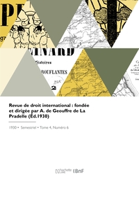 REVUE DE DROIT INTERNATIONAL