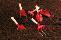 Lot de 6 outils de jardinage en métal et bois