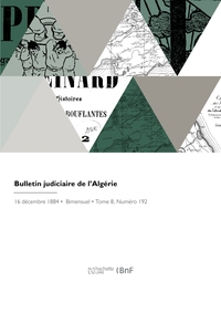 BULLETIN JUDICIAIRE DE L'ALGERIE