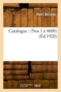 CATALOGUE : (NOS 1 A 4600)