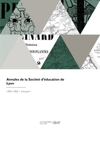 ANNALES DE LA SOCIETE D'EDUCATION DE LYON