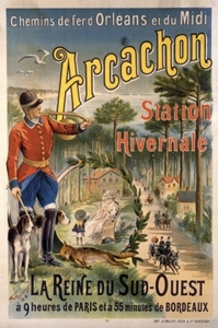 AFFICHE ARCACHON N  3 - LA REINE DU SUD-OUEST