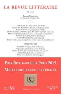 REVUE LITTERAIRE N°58 JUIN-JUILLET 2015