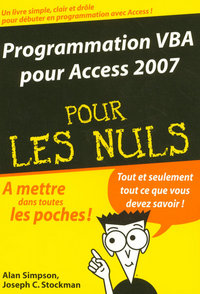 PROGRAMMATION VBA POUR ACCESS 2007 POCHE POUR LES NULS