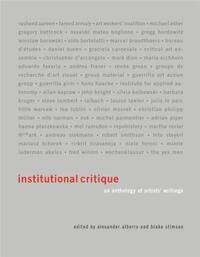 Institutional Critique : An Anthology of artists writings /anglais