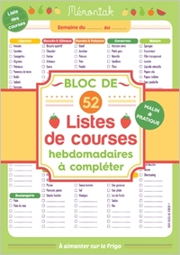 LISTES DE COURSES MEMONIAK 2019