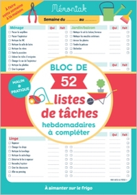 A FAIRE CETTE SEMAINE LISTES DE TACHES MEMONIAK 2019
