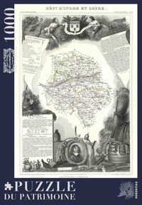 CARTE DE L'INDRE-ET-LOIRE PAR LEVASSEUR - 54H - PUZZLE 1000 PIECES