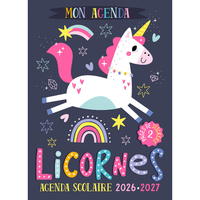 Mon agenda scolaire 2026-2027 licornes