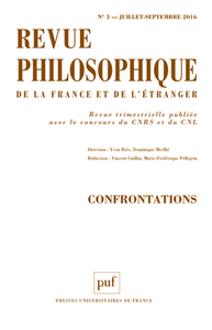 Revue philosophique 2016, t. 141 (3)