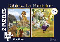 Coffret 2 puzzles Fables de La Fontaine