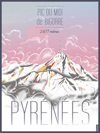AFFICHE ILLUSTREE LE PIC DU MIDI DE BIGORRE 30 X 40 CM