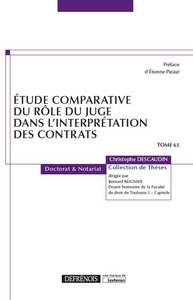 ETUDE COMPARATIVE DU ROLE DU JUGE DANS L INTERPRETATION DES CONTRATS